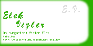 elek vizler business card